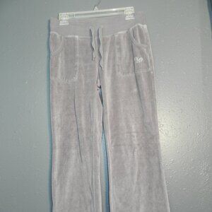 Fila Womens Dark Grey Suede BootCut Sport Athletic Winter Sweat Pants Size Small